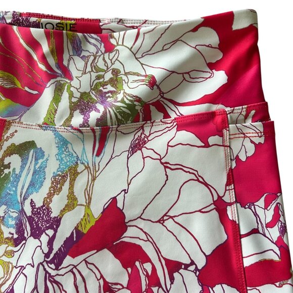 Josie Natori Neon Solstice Cropped Bike Athletic Shorts M - Picture 2 of 5